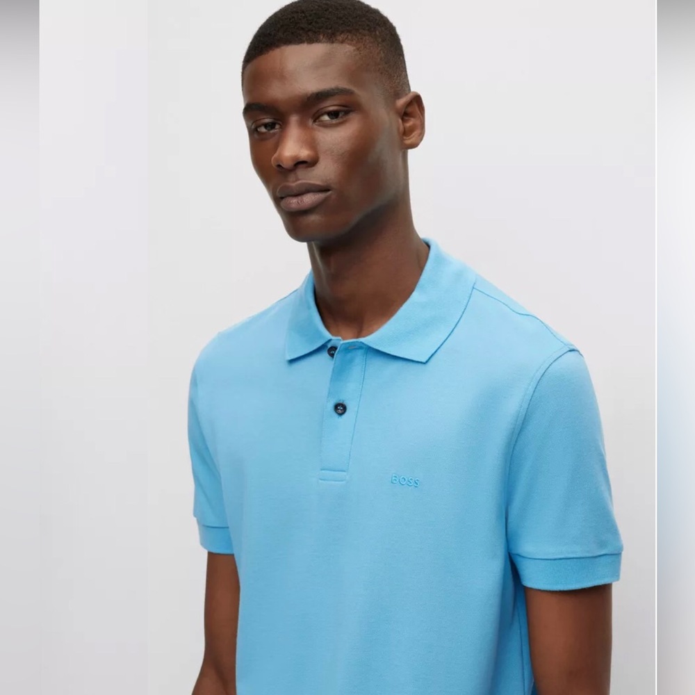 BOSS modern-fit polo shirt with logo embroidery